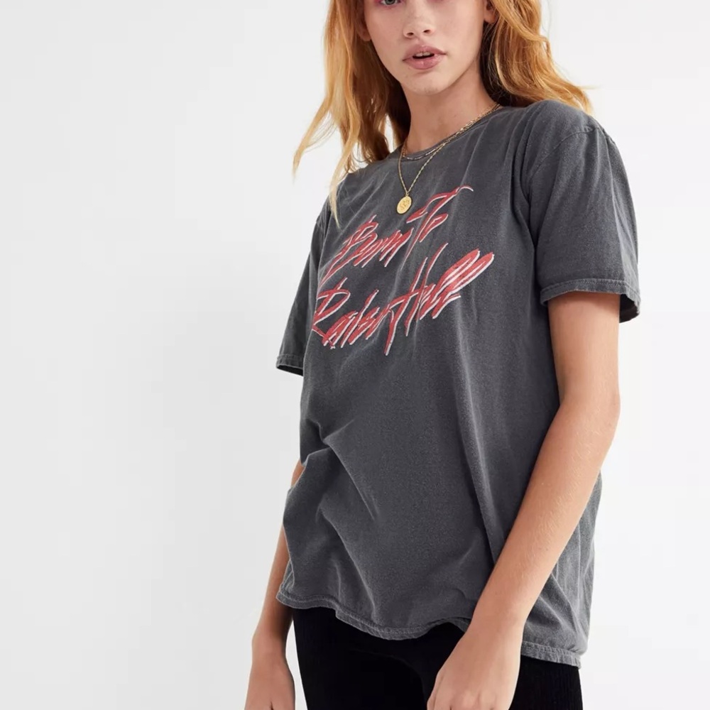 Urban Outfitters Born to Raise Hell Gray Graphic Tee